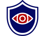 Shield with red eye symbol